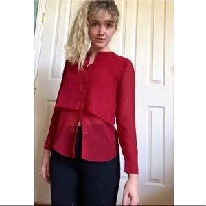 Banana Republic Tiered Chiffon Shirt